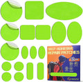 Down Jacket Repair Patch Kit, Outdoor Gear Tenacious Repair Tape, Self Adhesive Fabric Patches for Clothes, Waterproof Ripstop Nylon Fabric Patch for Puffer Jacket, Coat, Tent (18 Pcs, Neon Green)