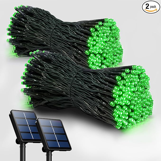 Selarlyt 2 Pack Solar Christmas Lights Outdoor, 72FT 200 LED Solar String Lights with 8 Lighting Modes, IP65 Waterproof Solar Lights Outdoor for Xmas Garden Party Tree Decor