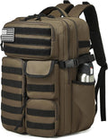Wotony Tactical Backpack - Military waterproof backpack with multiple pockets and tactical gear for the outdoors (light coffee, 35L)