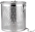 Stainless steel cylindrical seasoning filter, Multi purpose spice filter, Mesh Design Tea Ball Strainer Soup Seasonings Seperation Basket Filter with Chain Hook for Home Restaurant (16 * 16 CM)