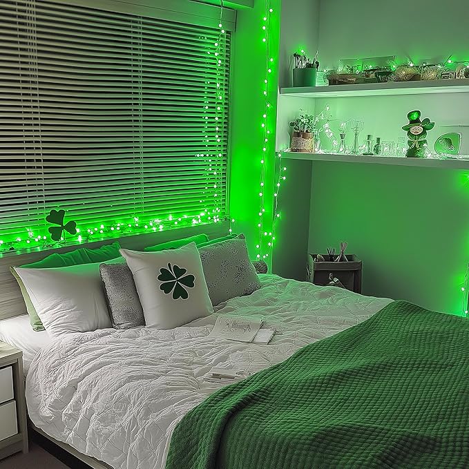 JMEXSUSS Green Christmas Lights Indoor Plug in,150 LED Connectable String Lights Outdoor, 59ft 8 Modes Green Christmas String Light for Bedroom Room Home Party Christmas Tree Decor (Pack of 2)