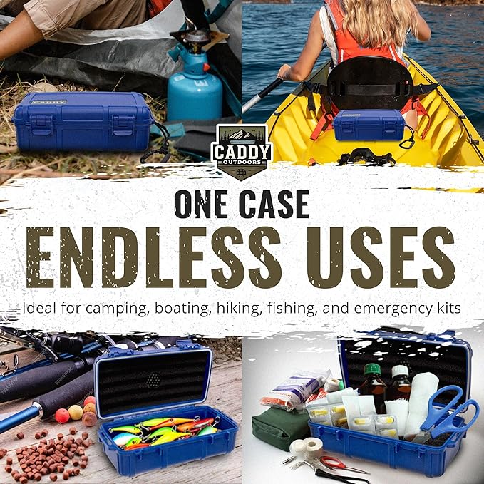 Waterproof Storage Case 1.2 L Capacity – Heavy-Duty Gear Box with Foam, Carabiner & Lanyard – Crushproof, Airtight Outdoor Container for Camping, Hiking, Fishing