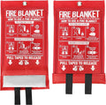 Emergency Fire Blanket 2 Pack 40"x40", Fire Suppression Blanket for Kitchen Home Garage Car Camping
