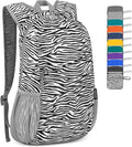 ZOMAKE Lightweight Packable Backpack,Foldable Backpacks Small Daypack for Hiking Water Resistant Day Bag for Travel(Zebra print)