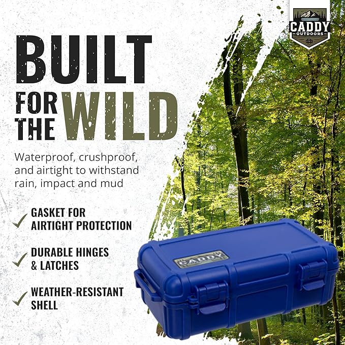 Waterproof Storage Case 1.2 L Capacity – Heavy-Duty Gear Box with Foam, Carabiner & Lanyard – Crushproof, Airtight Outdoor Container for Camping, Hiking, Fishing
