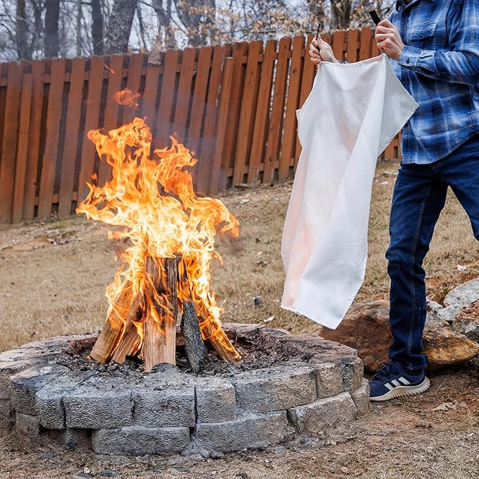 Fire Guardian Emergency Fire Blanket for Small Area Fires, 40" x 40" Woven Fiberglass Emergency Blanket, Provides up to 900°F Heat Resistance, Suitable for Small Area Home & Kitchen Fires