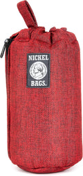 Nickel Bags Padded Drawstring Duffle Tube, Hemp Protective Sling Bag with Soft Velour Interior, Breakable-Safe Storage for Glass & Gear, Durable Zipper & Strap (8 Inch, Red)