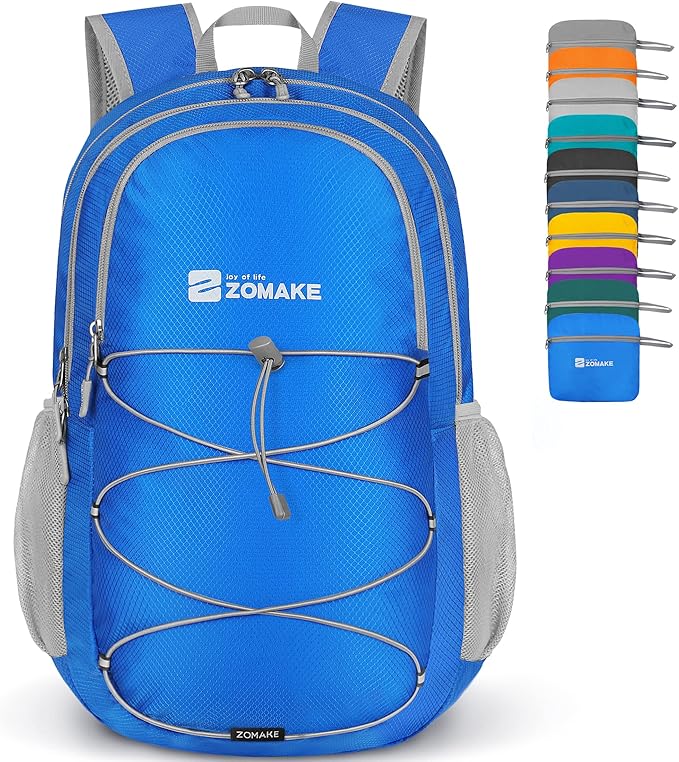 ZOMAKE Lightweight Packable Backpack 28L, Foldable Backpacks Water Resistant Collapsible Day Bag Light Daypack for Hiking