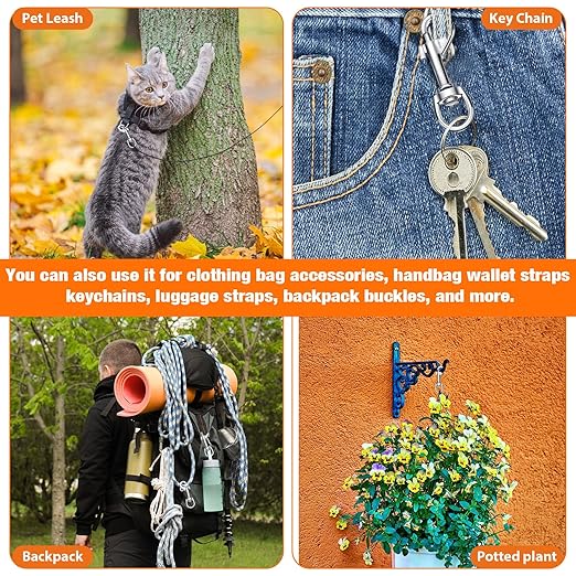 Therwen Heavy Duty 2.76 Inch Flag Hooks Clasp Single Ended Clip Hooks Multipurpose Bolt Snap for Keychain Camera Strap Linking Pet Leash (20)