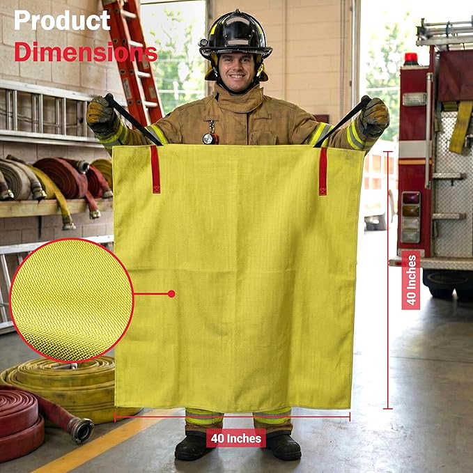 National Park Foundation Partner Emergency Silicone Fire Blanket with Safety Handles, 40"x40" Silicone Coated UM9 Fiberglass Fire Blanket, Home and Kitchen Fires, Camping Gear, Designed in USA(2Pk)