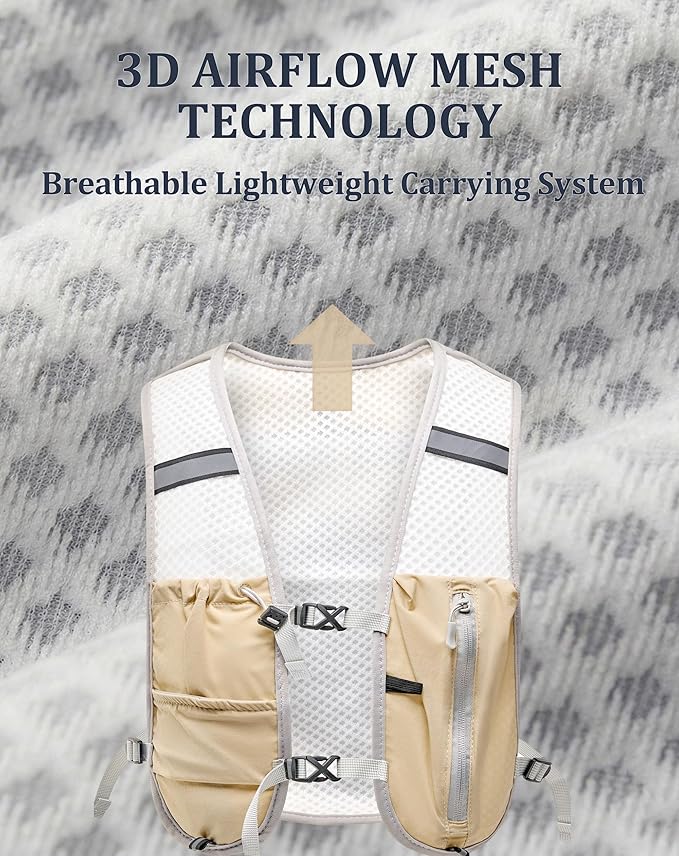 Small Lightweight Hiking Backpack, 3D Breathable Mesh Backpack with Water Bottle & Phone Pockets, Travel Daypack for Men Women, Cycling & City Tour