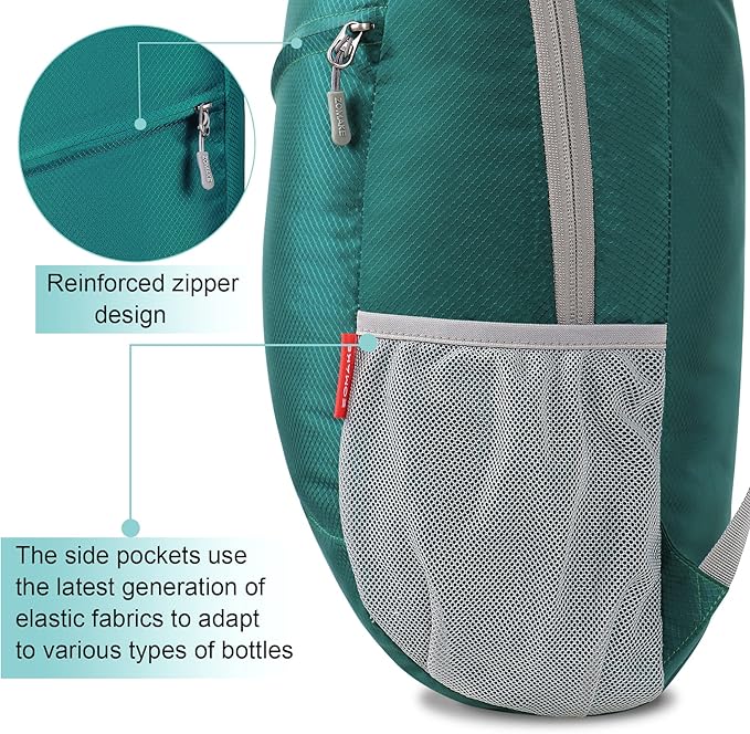 ZOMAKE Lightweight Packable Backpack, Foldable Backpacks Small Daypack for Hiking Water Resistant Day Bag for Travel(Olive Green)