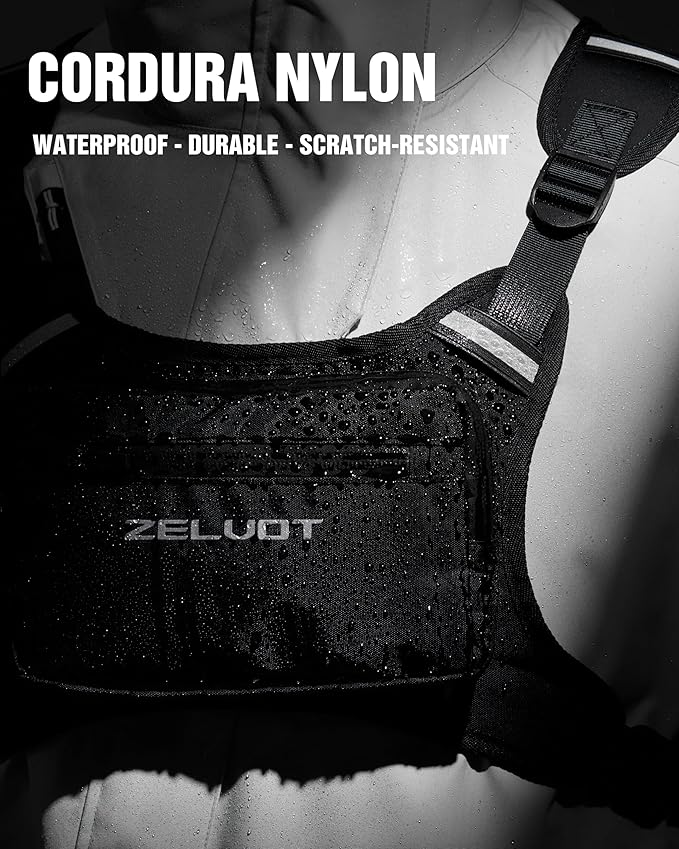Zelvot Running Vest with 1L Water Bladder, USA Original Patent, Adjustable Reflective Running Hydration Vest, Lightweight Chest Pack for Men Women for Hiking, Cycling (Black, M/L)