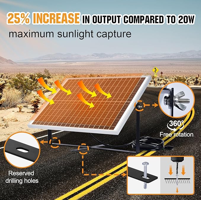 ECO-WORTHY 25W 12V Solar Battery Charger Trickle Maintainer, 25W Waterproof Solar Panel Kit + Adjustable Mount Bracket + Upgrade Controller,for 12V Batteries Cars RV Boat Motorcycle Marine