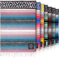 Hydration Nation Authentic Large Handwoven Mexican Striped Throw Blanket - Soft, Durable, Eco-Friendly - 70"x50" - Cotton Candy