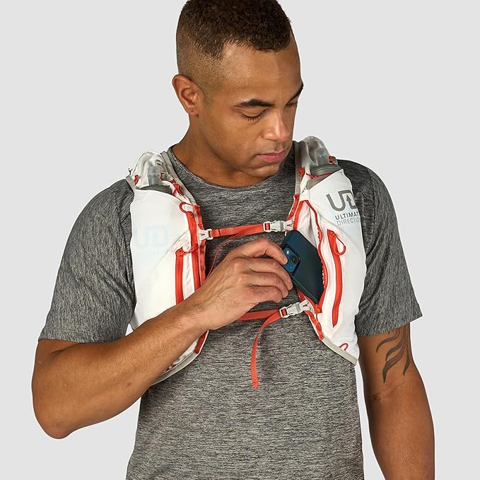Ultimate Direction Adventure Vest | 17 Liter Capacity Hydration Pack for Running, Hiking & Fastpacking - Includes 2 Soft Flasks