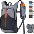 FIORETTO 15L Hiking Backpack for Women Men Mini Packable Backpack Lightweight Small Daypack for Camping Travel Outdoor, Grey and Black