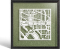 O3 Design Studio Washington D.C. Cut Map Framed, White map, Black Frame, 9x9 inches, Paper Cutting Art Work, Gift Boxed, 4 Background Color, self-Changing, Wall Art