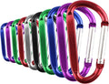 SWATOM Aluminum D-Shape Carabiner Clip 1.6/1.8/2.2/2.6/3 Inches Spring Snap Hook Keyring Carabiners for Camping Traveling Hiking Keychains Outdoor Accessories (10P/20P)