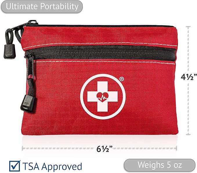 Swiss Safe 2-in-1 First Aid Kit for Car, Travel & Home, Businesses - Bonus Mini Kit for Medical Emergency Aid, Survival, Camping - 64 Piece, 25 Pack