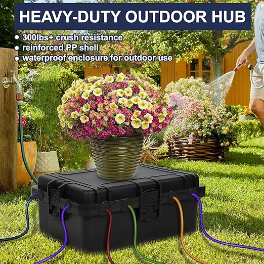 Large Outdoor Electrical Box Waterproof, IP54 Extension Cord Cover Weatherproof Outdoor Outlet Covers, Protect Power Strip, Timer Outlet, Plug, Socket, Holiday Light, Green (12 x 9X 5 inch)