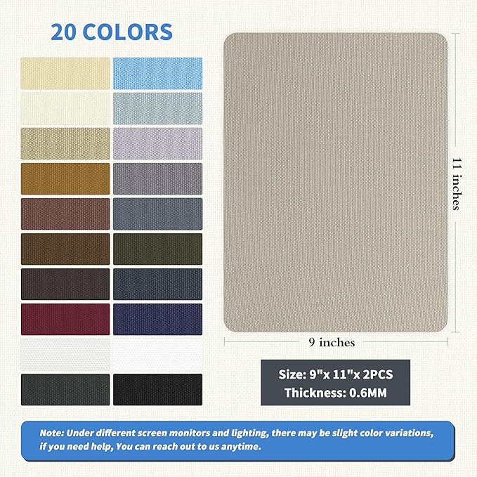 KING MOUNTAIN Canvas Repair Patch 9 x11 Inch 4 Pcs Self-Adhesive Waterproof Fabric Patch for Sofas, Tents, Furniture,Tote Bags, Car Seats (Grey2.0)