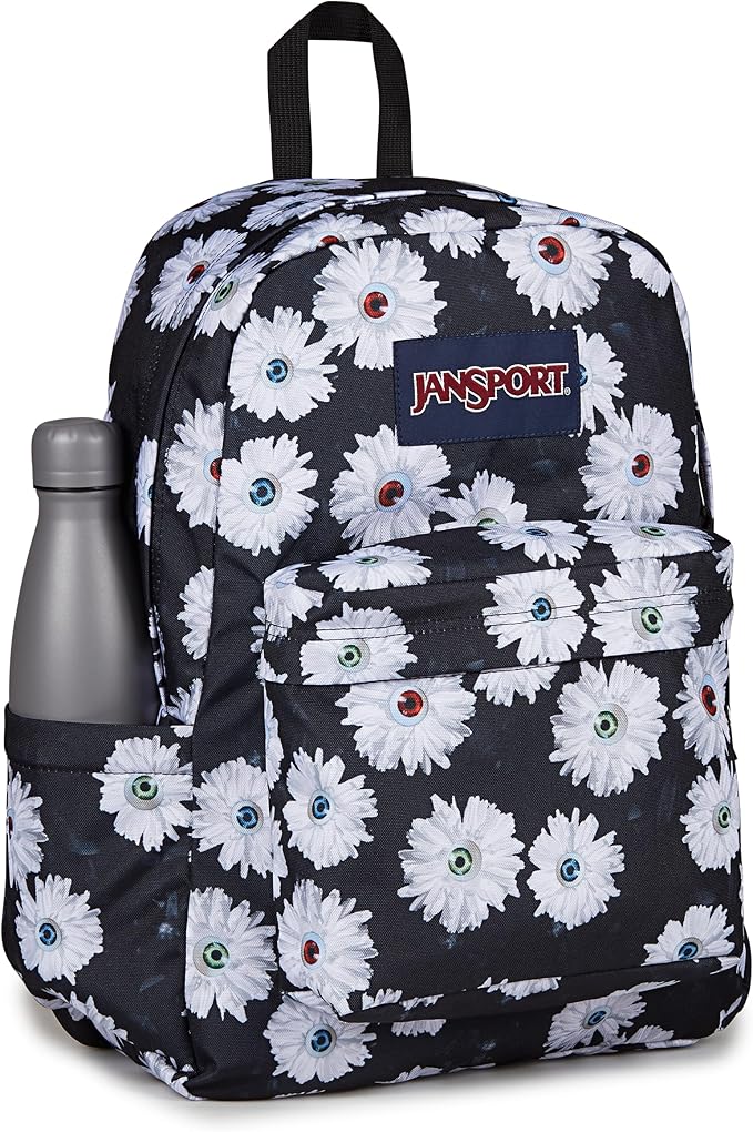 JanSport SuperBreak Plus Backpack with Padded 15-inch Laptop Sleeve and Integrated Bottle Pocket - Spacious and Durable Daypack for Work and Travel - Eyeball Blossom