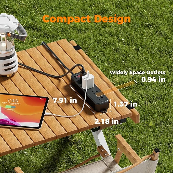 TESSAN Outdoor Power Strip Weatherproof, 6FT Extension Cord Waterproof with 4 Outlets 1 Switch (1250W), Surge Protector 1700J, Wall Mountable for Home Office and Patio Christmas Lights, Black
