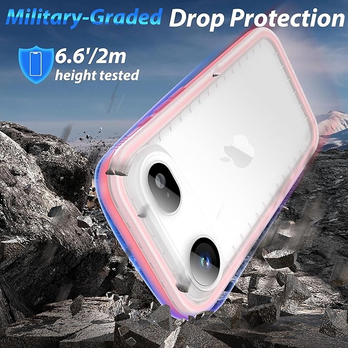 SPORTLINK for iPhone Air Case, IP68 Waterproof Military Protective Full Body Heavy Duty Shockproof 360 Sealed Dustproof with Camera Screen Protector Phone Cover for iPhone Air 6.5" Pink