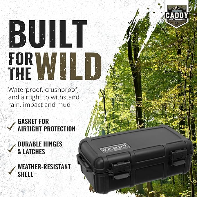 Waterproof Storage Case 1.2 L Capacity – Heavy-Duty Gear Box with Foam, Carabiner & Lanyard – Crushproof, Airtight Outdoor Container for Camping, Hiking, Fishing
