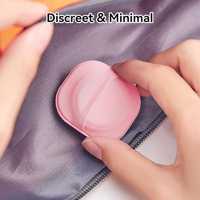 2 Pack for Airtag & Moto Tag Adhesive Mount, for Apple AirTags 1st & 2nd Generation Fabric GPS Holder Case with 3M Adhesive Sticker Stick on Wallet/TV Remote/Car/Luggage Bags/Drones, Lightweight, Pink