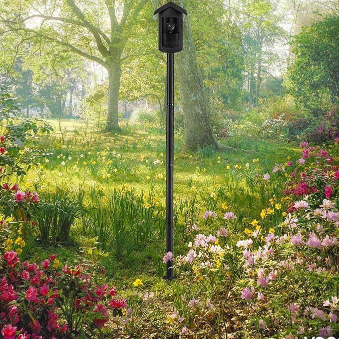 Security Camera Ground Stake Heavy Duty Stand Mount with Silicone Skin Cover for R-ing Outdoor Cam Plus Outdoor Security Camera Adjustable Bracket（Black）