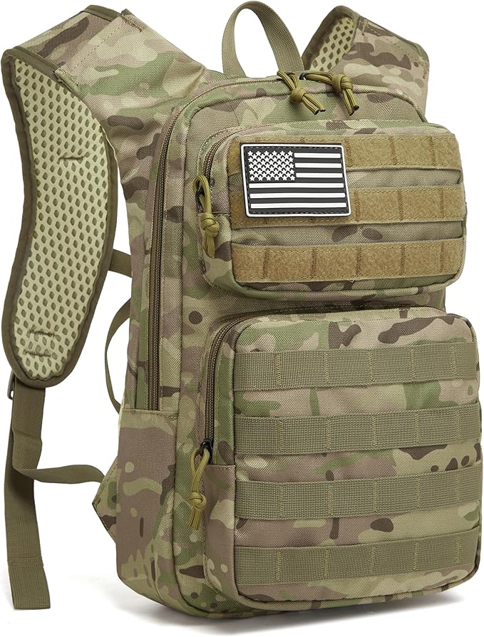 wotony Hydration Backpack with Water Bladder for Hiking Tactical Hydration Pack for Men Women Molle Water Backpack for Hiking