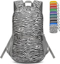 ZOMAKE Ultra Lightweight Hiking Backpack 20L, Packable Small Backpacks Water Resistant Daypack for Women Men(Zebra print)