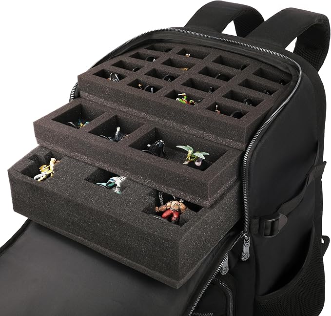 ENHANCE Collector's Edition DnD Backpack - RPG DM Bag for Dungeons and Dragons - DnD Bag fits 6-8 Books, 18" Laptop/DM Screen Slot, Miniature Foam Trays, Accessory Pockets, Map Strap (Dragon Black)