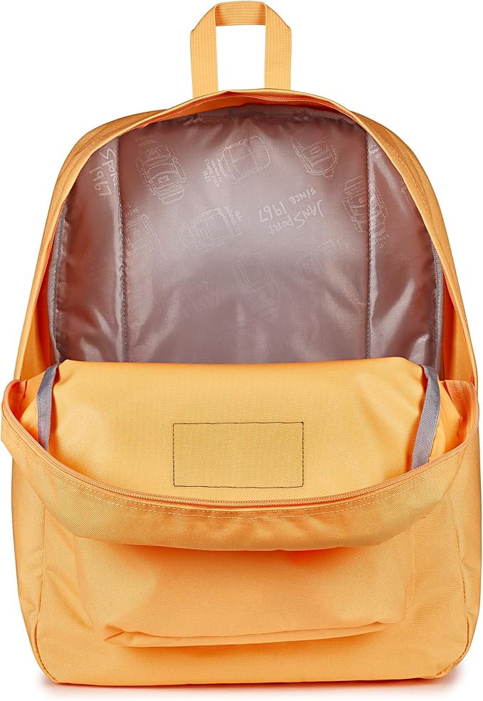 JanSport SuperBreak One Backpack - Durable, Lightweight Bag with 1 Main Compartment, Front Utility Pocket with Built-in Organizer, Premium Backpack, Orange Soda
