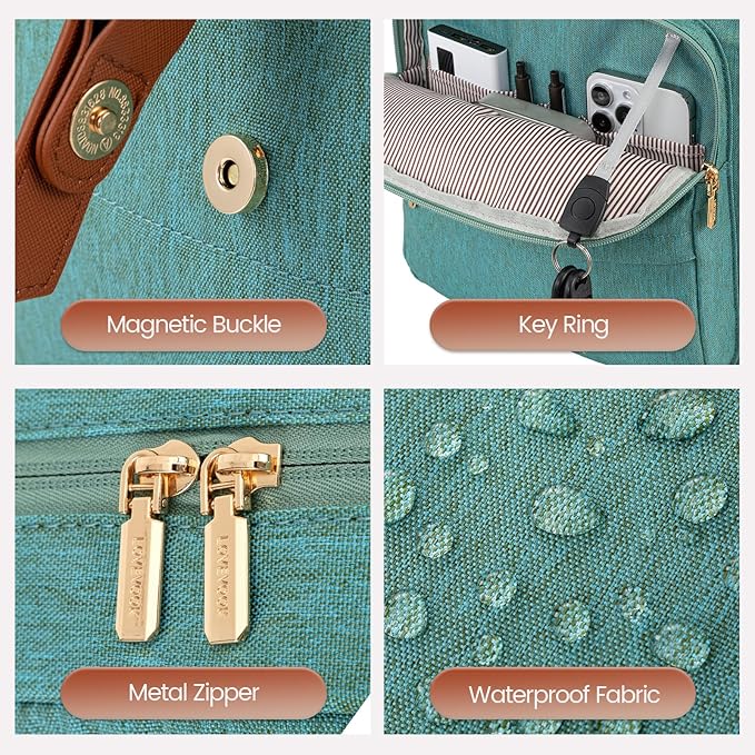 LOVEVOOK Travel Laptop Backpack Purse for Women Fashion Vintage Computer Backpack 15.6 Inch Large Teacher Nurse Backpack Casual Daypack for Business Work College