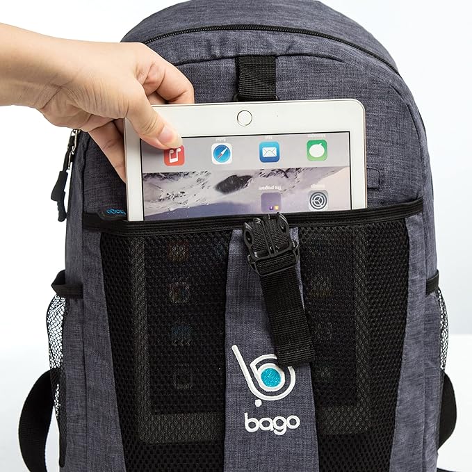 Bago Lightweight Backpack for Hiking Backpack for Women and Men - 25L Travel Day Pack - Foldable Hiking Daypack Ultralight for Camping Outdoor Sports - Packable Backpack for Travel (SnowBlack)