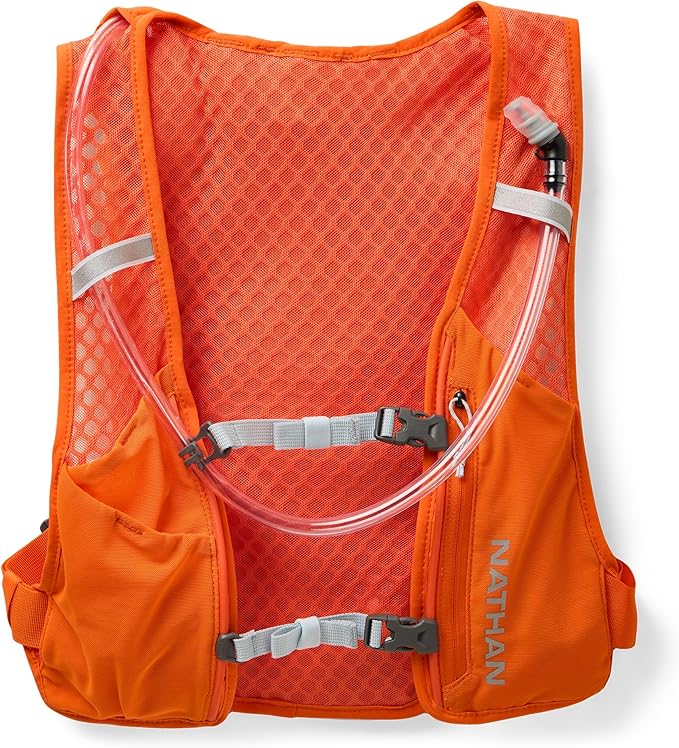 Nathan QuickStart Hydration Pack Vest with Bladder or flasks, Storage Pockets, Breathable Moisture-Wicking Fabric, Adjustable Straps for Running, Hiking, Walking, Marathons, Obstacle Races