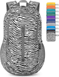 ZOMAKE Ultra Lightweight Packable Backpack 25L - Foldable Hiking Backpacks Water Resistant Small Folding Daypack for Travel(Zebra print)