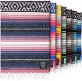 Hydration Nation Authentic Large Handwoven Mexican Blanket - Soft Yoga- Durable Serape- Lightweight Falsa, Beach, Camping, Picnic, Outdoor Blanket 70"x50" - Rose Pastel