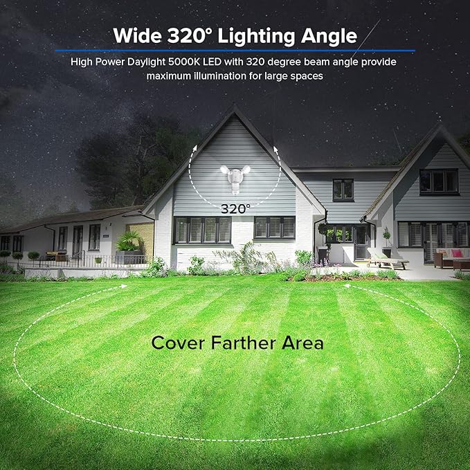 SANSI Motion Sensor Outdoor Lights, 15W 2000LM LED Flood Lights Outdoor, 5000K 4 Modes Security Lights for Outside Porch Yard Garage Patio, IP65 Dusk to Dawn Motion Detector Lights