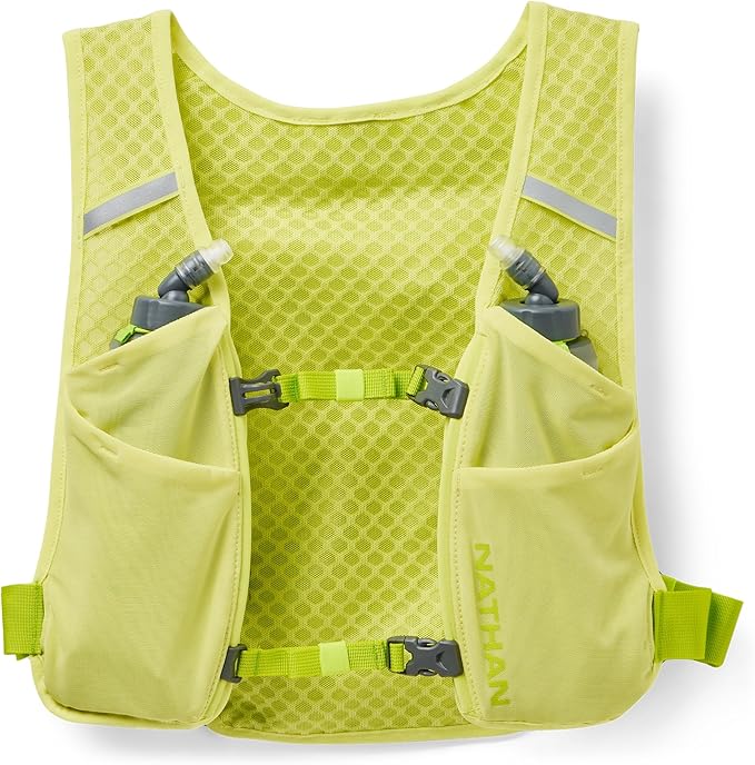 Nathan QuickStart Hydration Pack Vest with Bladder or flasks, Storage Pockets, Breathable Moisture-Wicking Fabric, Adjustable Straps for Running, Hiking, Walking, Marathons, Obstacle Races