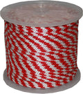T.W Evans Cordage 98011 5/8-Inch by 200-Feet Solid Braid Propylene Multifilament Derby Rope, Red and White