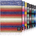 Hydration Nation Authentic Large Handwoven Mexican Striped Throw Blanket - Soft, Durable, Eco-Friendly - 70"x50" – Sunrise