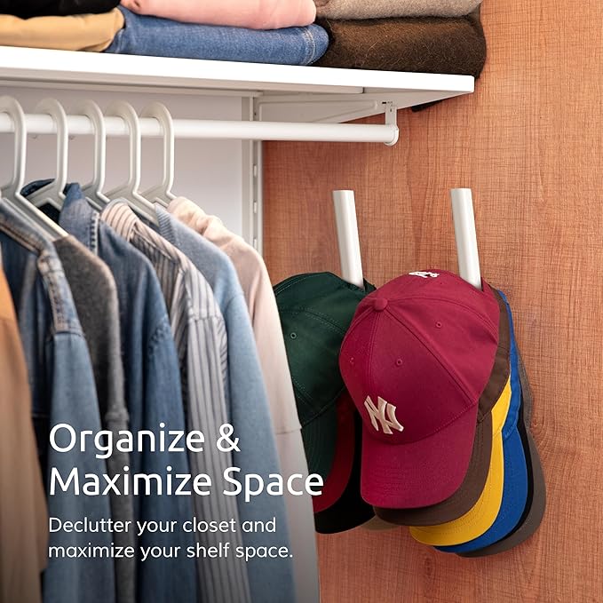 Ozueccr Hat Hook for Baseball Caps – Wall Mounted Vertical Hat Holder, Multi-Purpose Wall Hook, Closet Cap Organizer, Sturdy Compact, Easy to Install