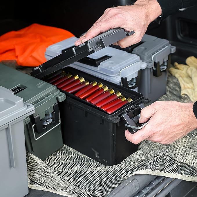Sheffield 12629 Ammo Storage Box, Mothers Day Gifts for Mom,.30 Cal Field Boxes, Lockable Storage Box with Handle, Secures Hunting Gear, Supplies, and Bullets, Made in USA