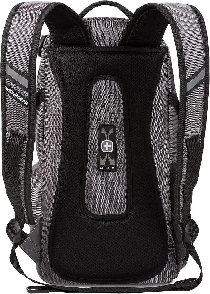 SwissGear 3598 Backpack, Narrow Daypack, Ideal for Commuting and School, Grey Ballistic