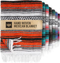 Hydration Nation Authentic Extra Large Mexican Blanket (70"x50") - Handwoven Yoga, Serape - Artisanal Falsa, Beach, Camping, Picnic, Outdoor(Orange)