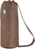 Nickel Bags Padded Drawstring Duffle Tube, Hemp Protective Sling Bag with Soft Velour Interior, Breakable-Safe Storage for Glass & Gear, Durable Zipper & Strap (18 Inch, Brown)